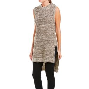 CALIFORNIA MOONRISE Sleeveless Knit Long Tunic Sweater Grey XS